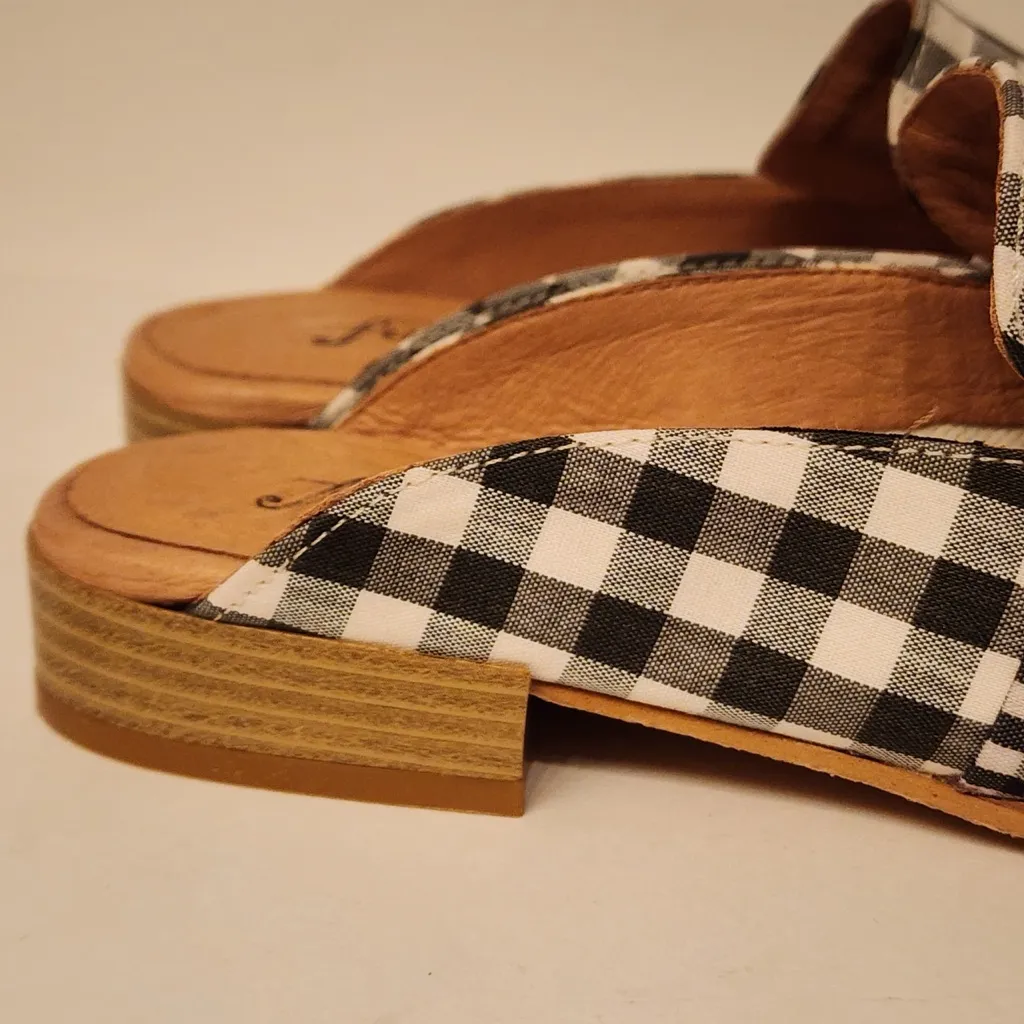 Free People At Ease Gingham Black & White Loafer Mules Women’s Size 6.5 /37 - Image 12