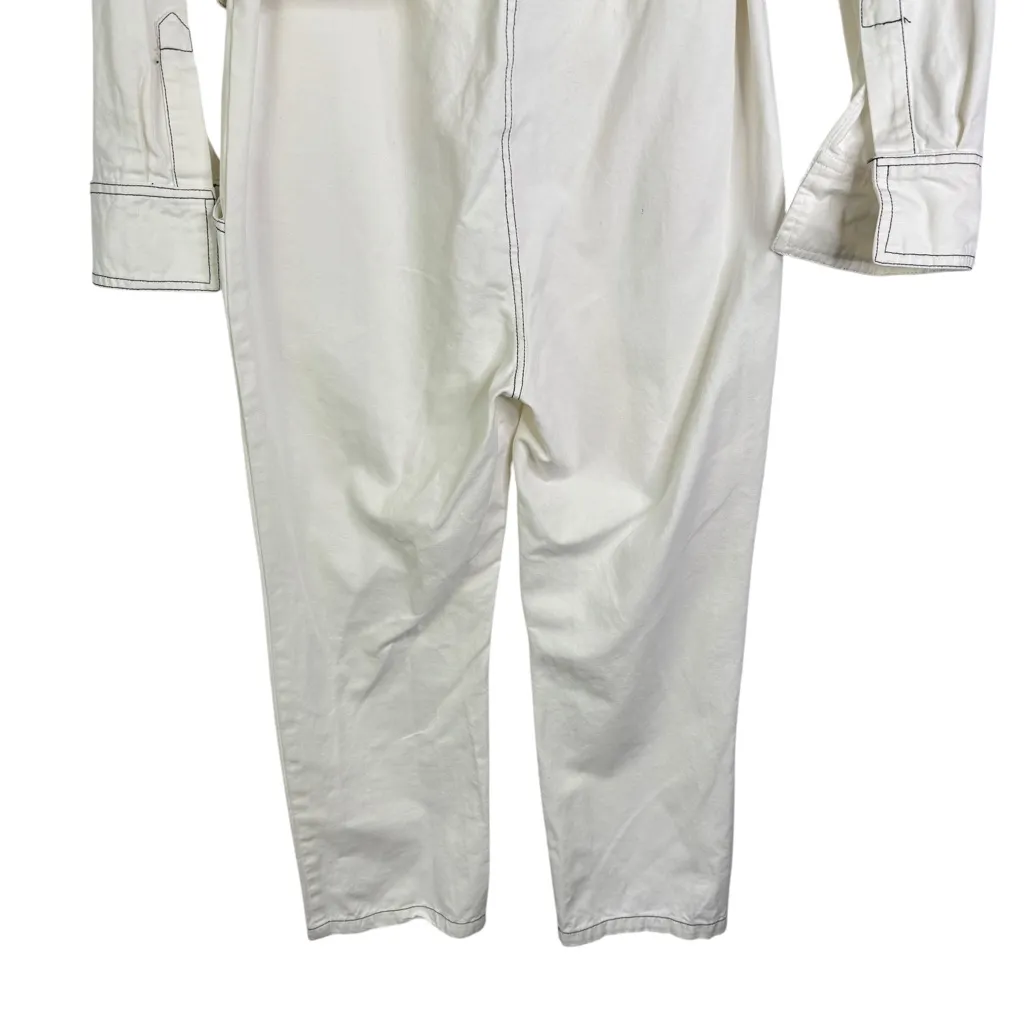 BURU Small Josephine Jumpsuit in White Painter’s Utility Boiler Suit - Image 12