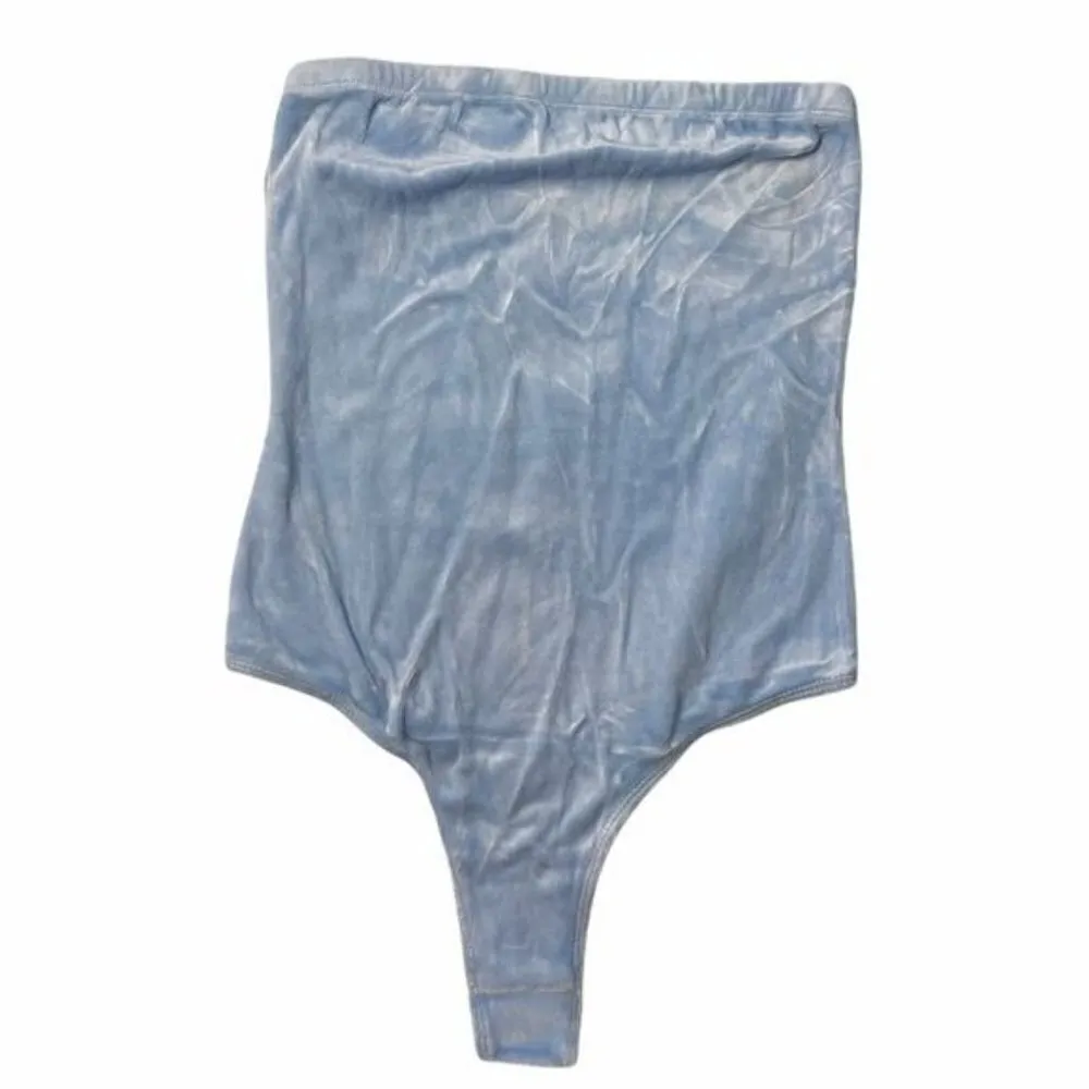 NEW American Apparel Light Blue Velvet Bodysuit - Image 2