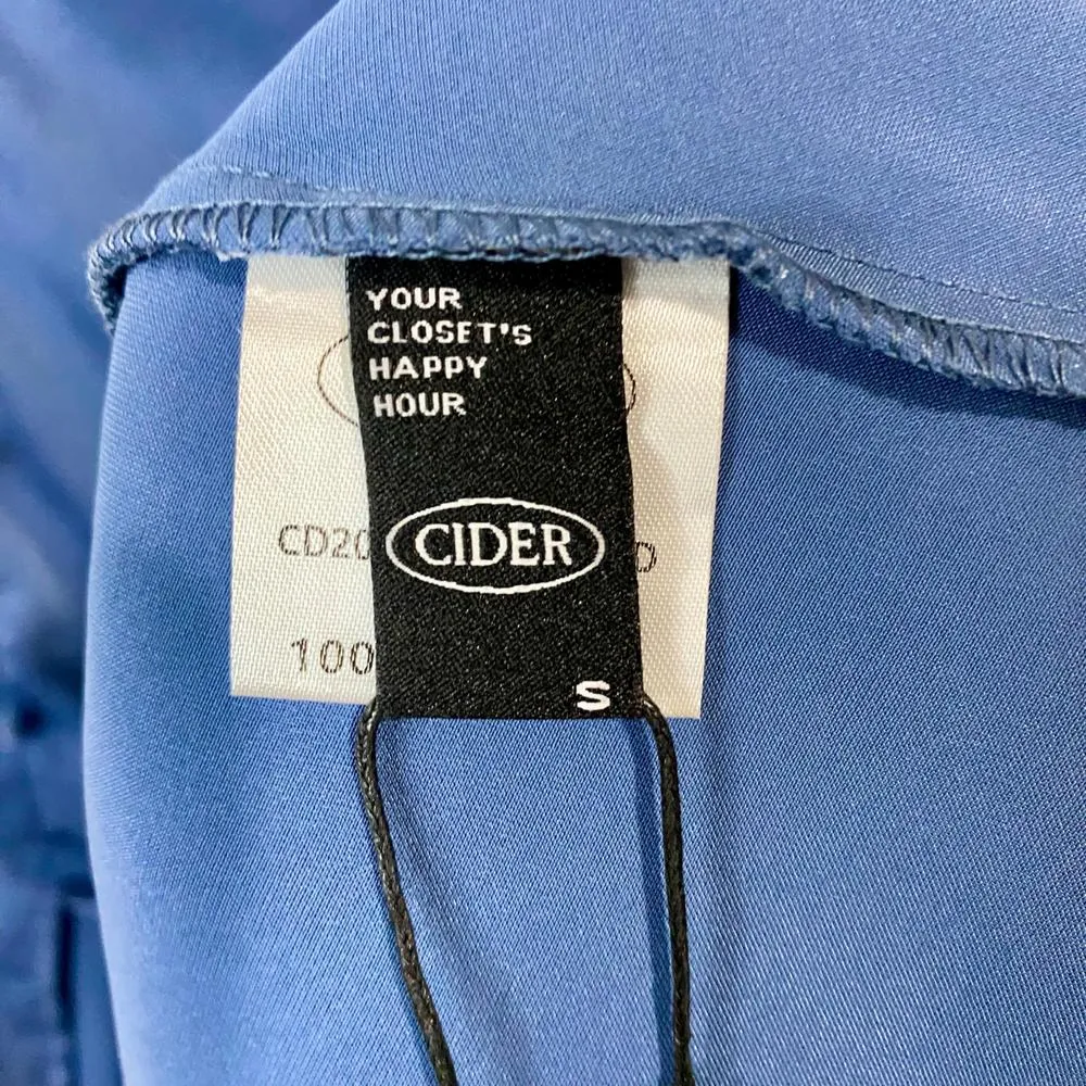 Cider Women's Solid Cowl Neck Slit Maxi Slip Dress Dress Blue Size Small NWT - Image 5