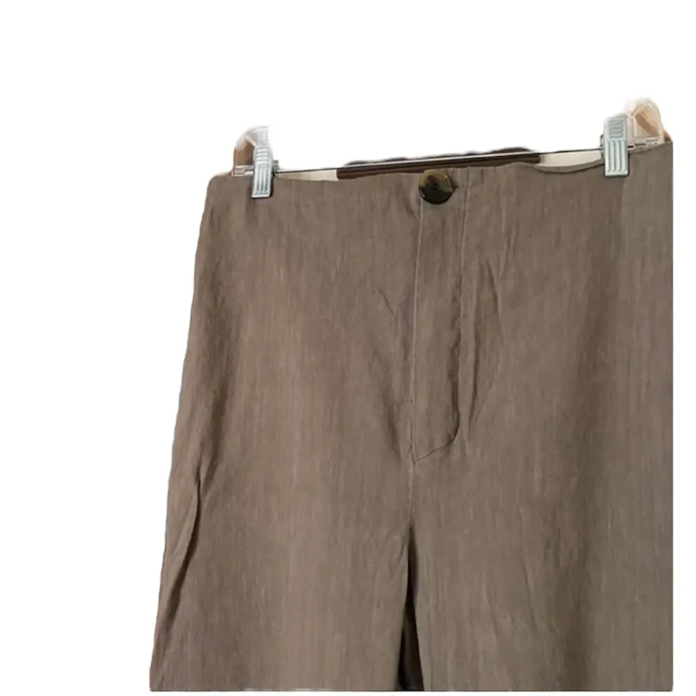 Zara linen blend highwaisted cropped pants XL - Image 5