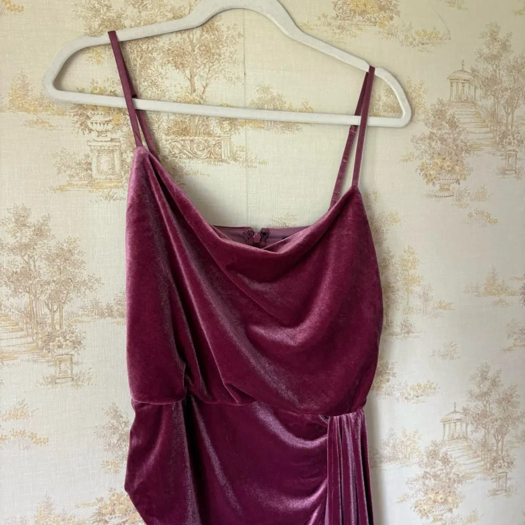 Lulu’s Living It Luxe mauve velvet tulip cowl neck stretchy mini dress NWT L - Image 7