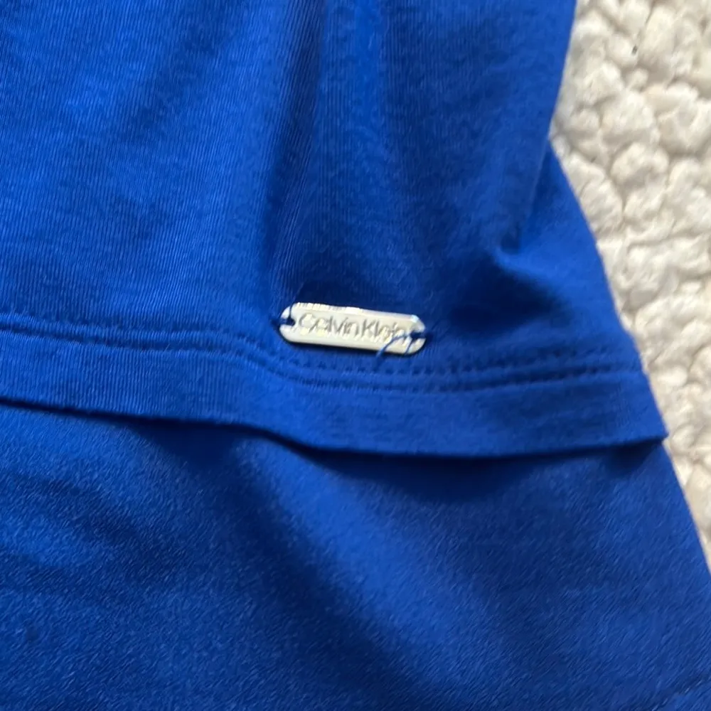 Calvin Klein Blue Asymmetrical Sleeveless Muscle Tee - Image 4