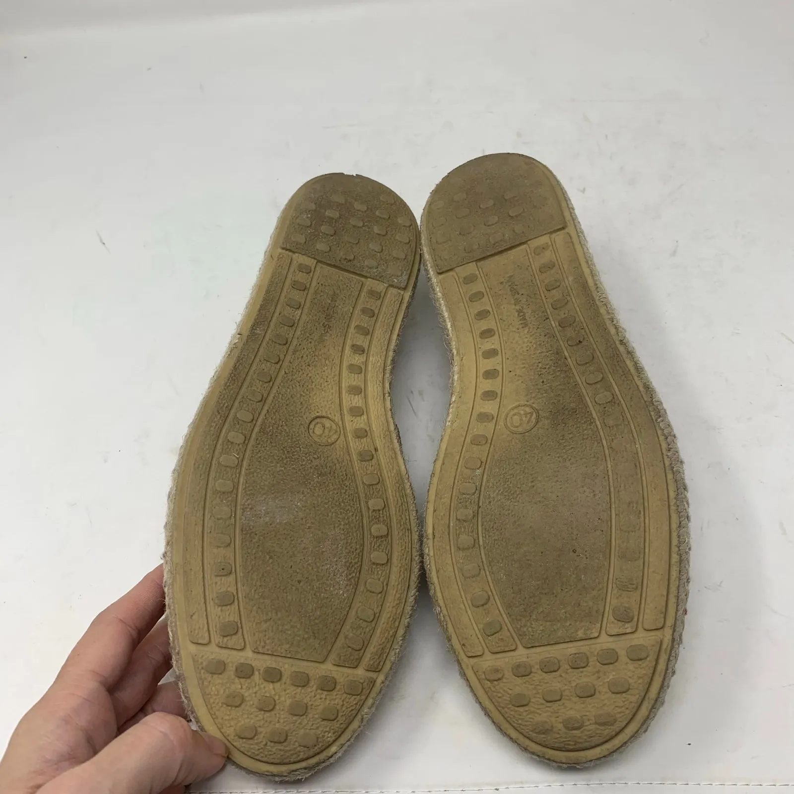 Verbenas Carmen Suede Espadrille D’Orsay Flat Taupe Tan Suede Leather Size 40 - Image 8