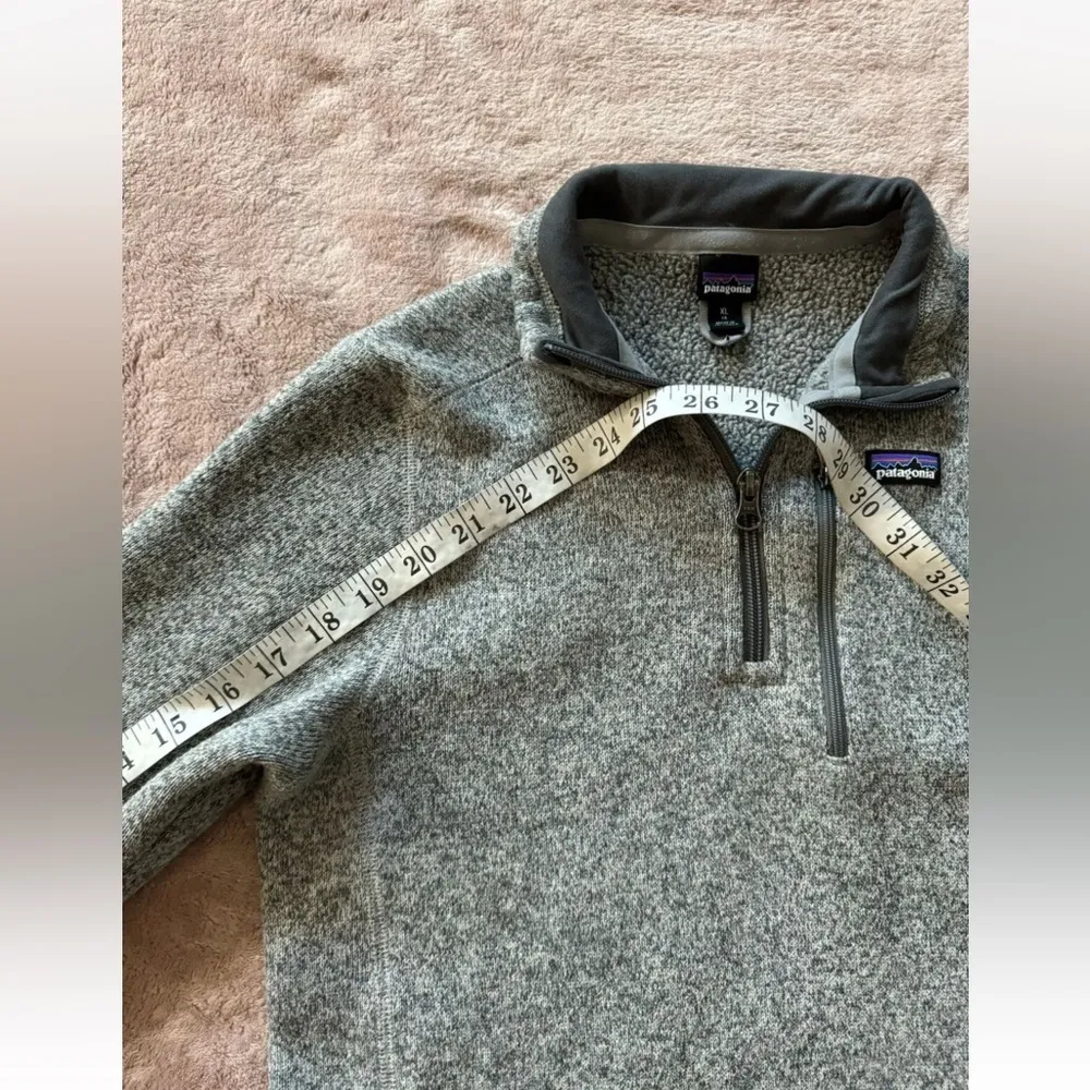 PATAGONIA Girls Better Sweater 1/4 Zip Fleece‎ Pullover Heather Gray Size XL 14 - Image 7