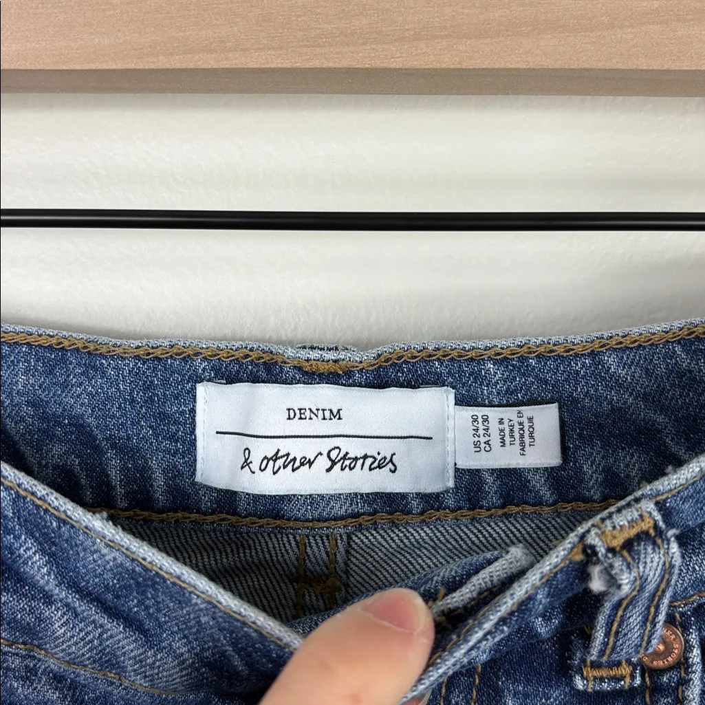 & Other Stories Favourite Cut Straight Leg Jeans Women’s Size 24 Blue Denim - Image 4