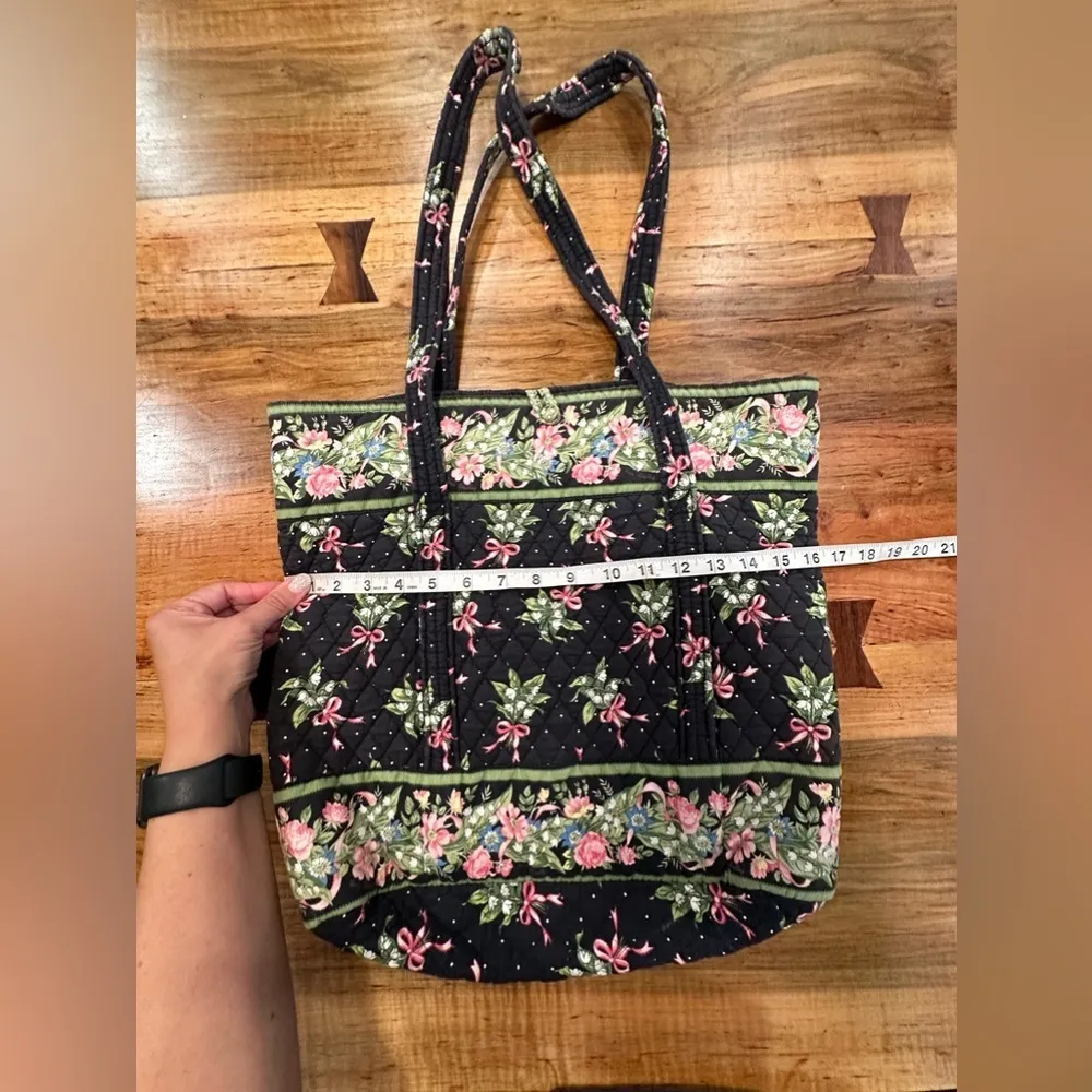 EUC VINTAGE QUILTED TOTE BAG WITH LOTS OF POCKETS INSIDE MULTIUSER Blue - Image 5