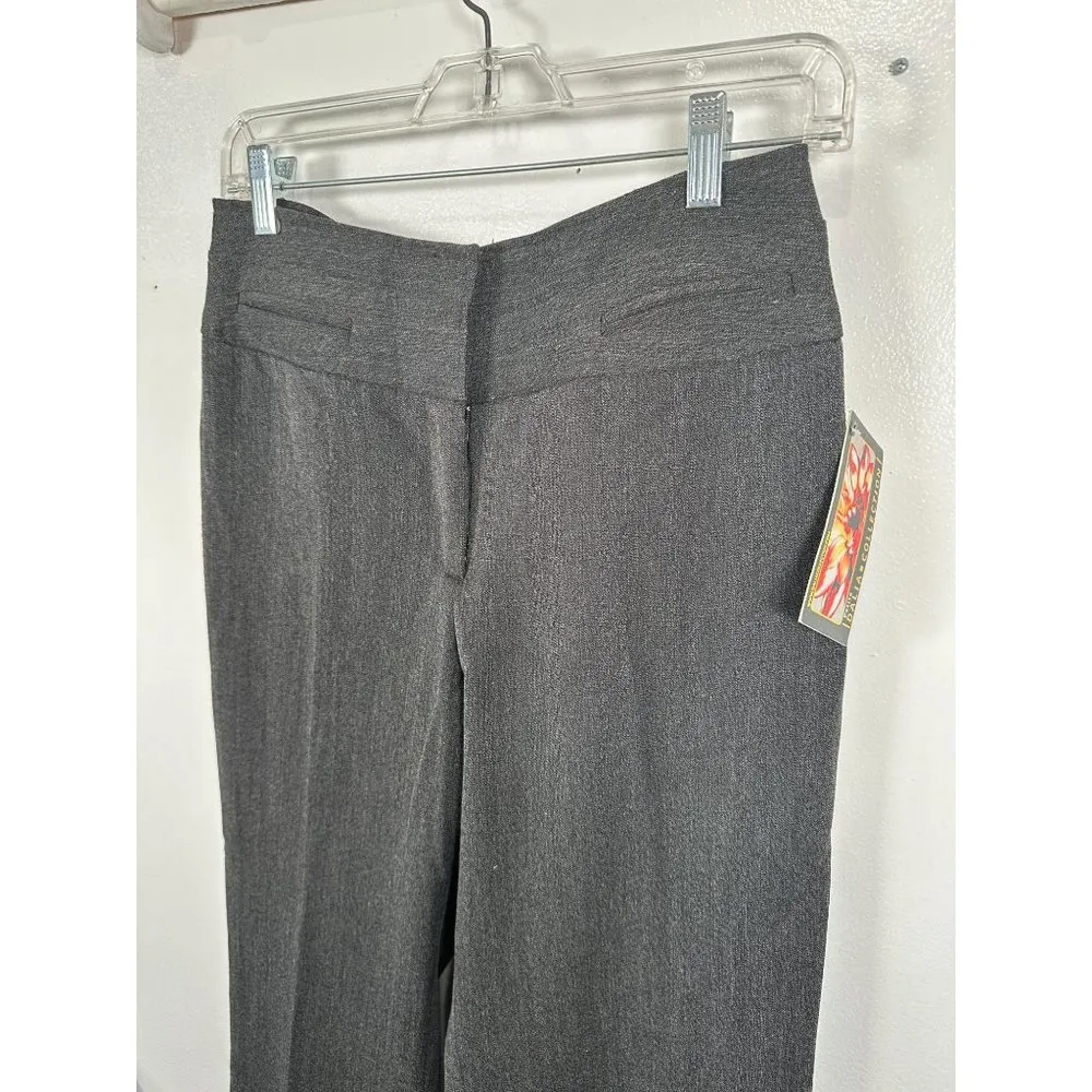 NWT Dalia Collections Womens Pants Size 4 Y2K Gray Zip Slacks Stretch - Image 12
