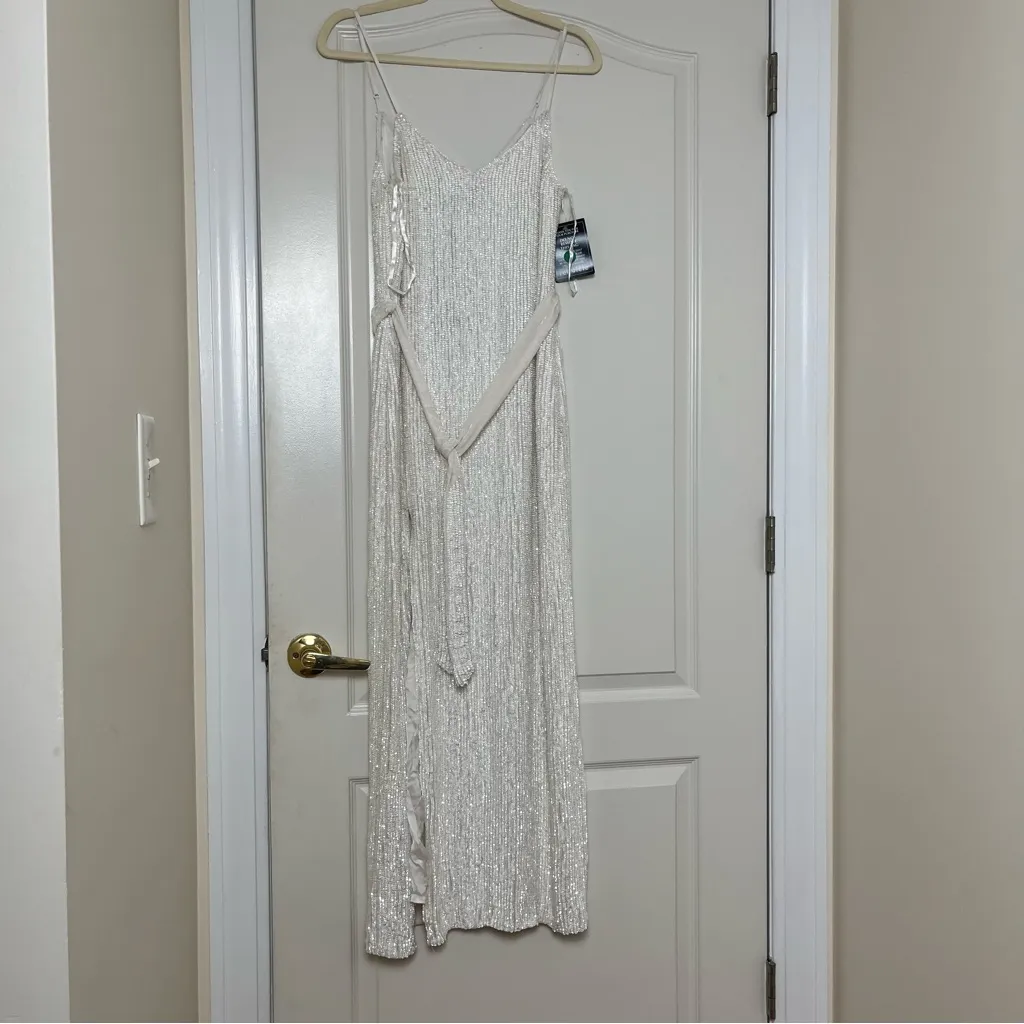 NWT Retrofete Rebecca Sequin Dress in Moonglow White Size XS‎ - Image 4