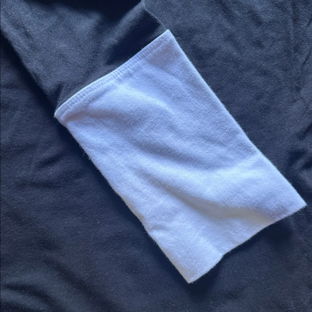 THEORY Black Turtleneck Long Sleeve Top with white cuffs Size MEDIUM - Image 5