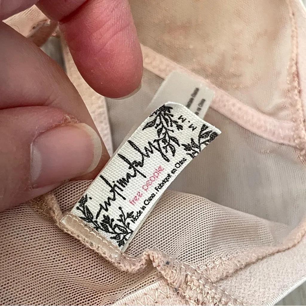 Free People Bralette luna star sheer mesh womens Cream (medium) celestial boho - Image 3