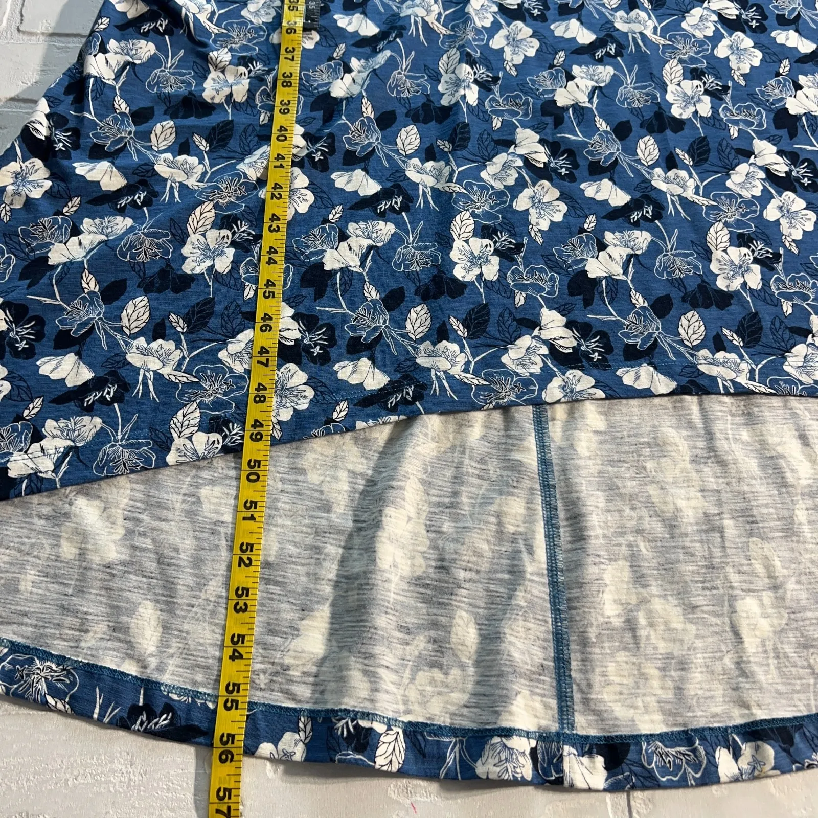 Duluth Trading Co Dress Womens 2X To N Flow‎ Maxi Blue Floral Plus High Low New - Image 3
