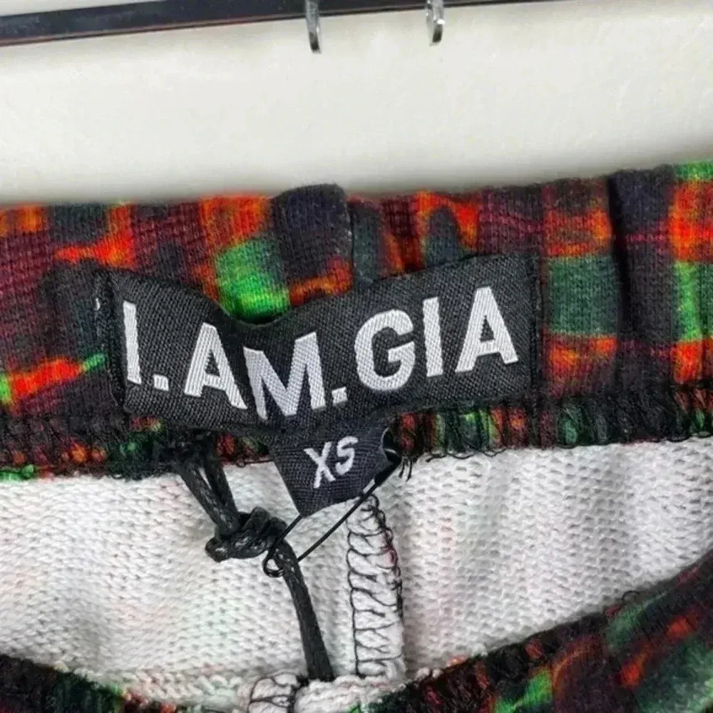 I.Am.Gia‎ Green And Red Tatiana Tie Dye Plaid Jogger Sweatpant - Image 8