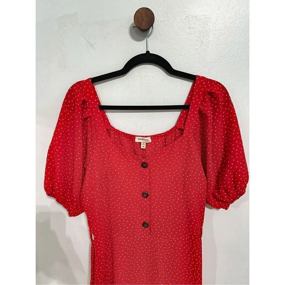 Monteau Red Polka Dot Dress - Image 4