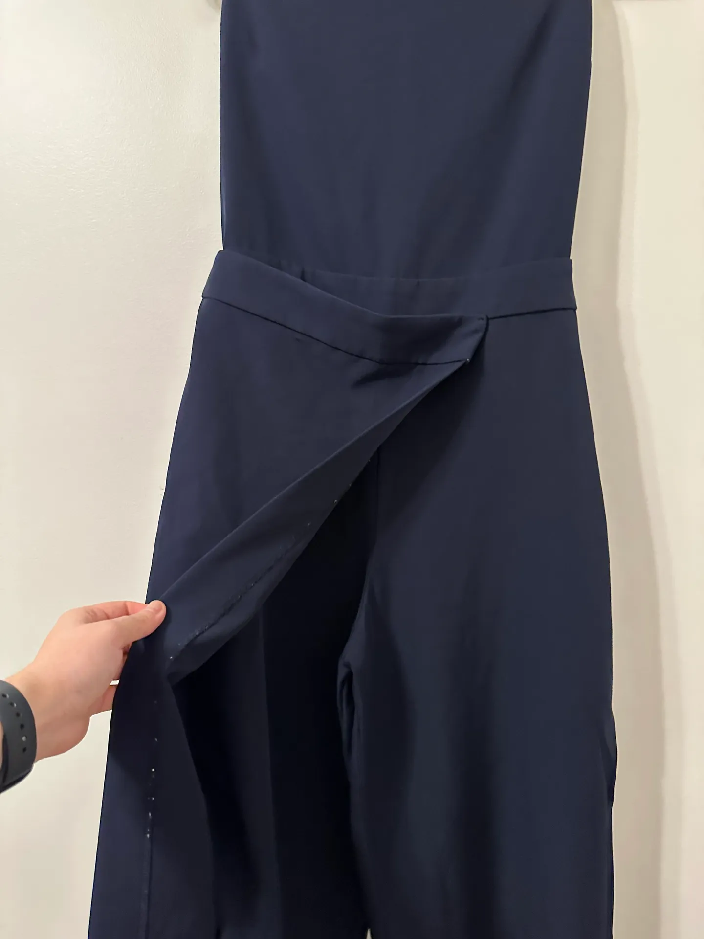 Navy Strapless Sarong Jumpsuit - Image 10