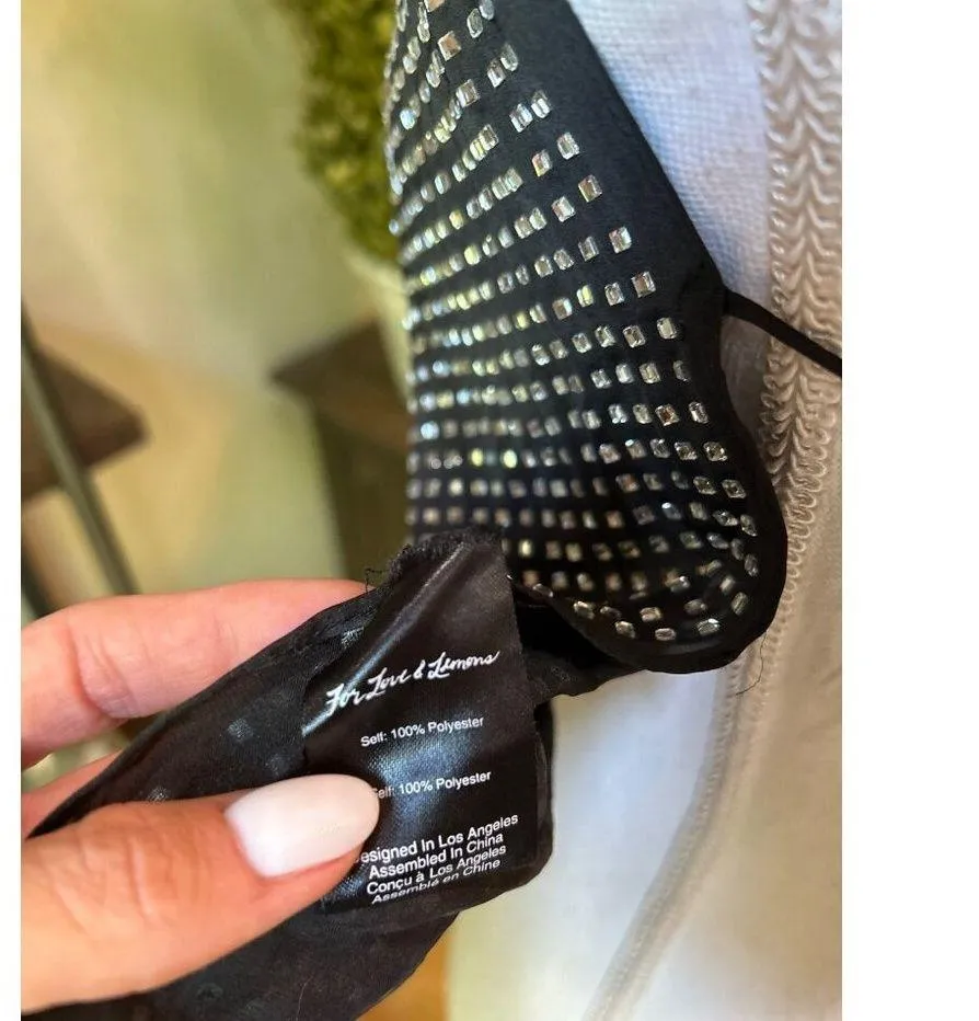 For Love & Lemons After Dark Halter Top Black Womens One Size - Image 11