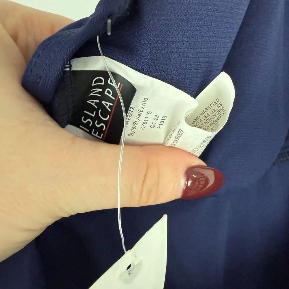 NWT  Mariposa Halterkini Top Tankini Swim Navy Blue Plus Size 14 - Image 7