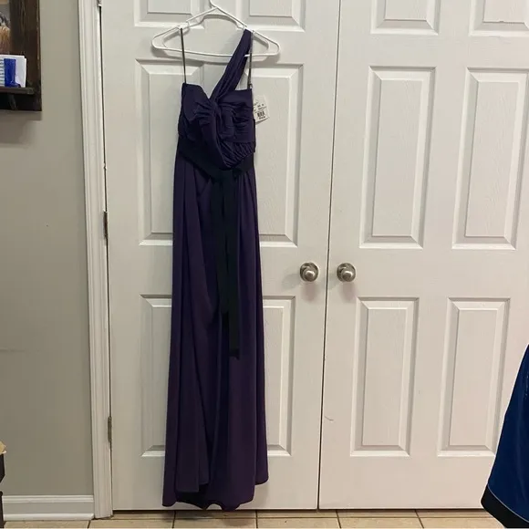 White by Vera‎ Wang Formal Gown One Shoulder Amethyst Dress Size 6 Purple - Image 11