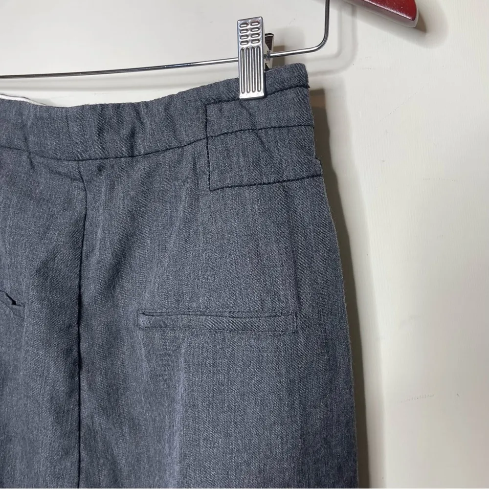 Bassike grey wool pleated front unique design tapered zip ankle leg pants sz 0 Gray - Image 10