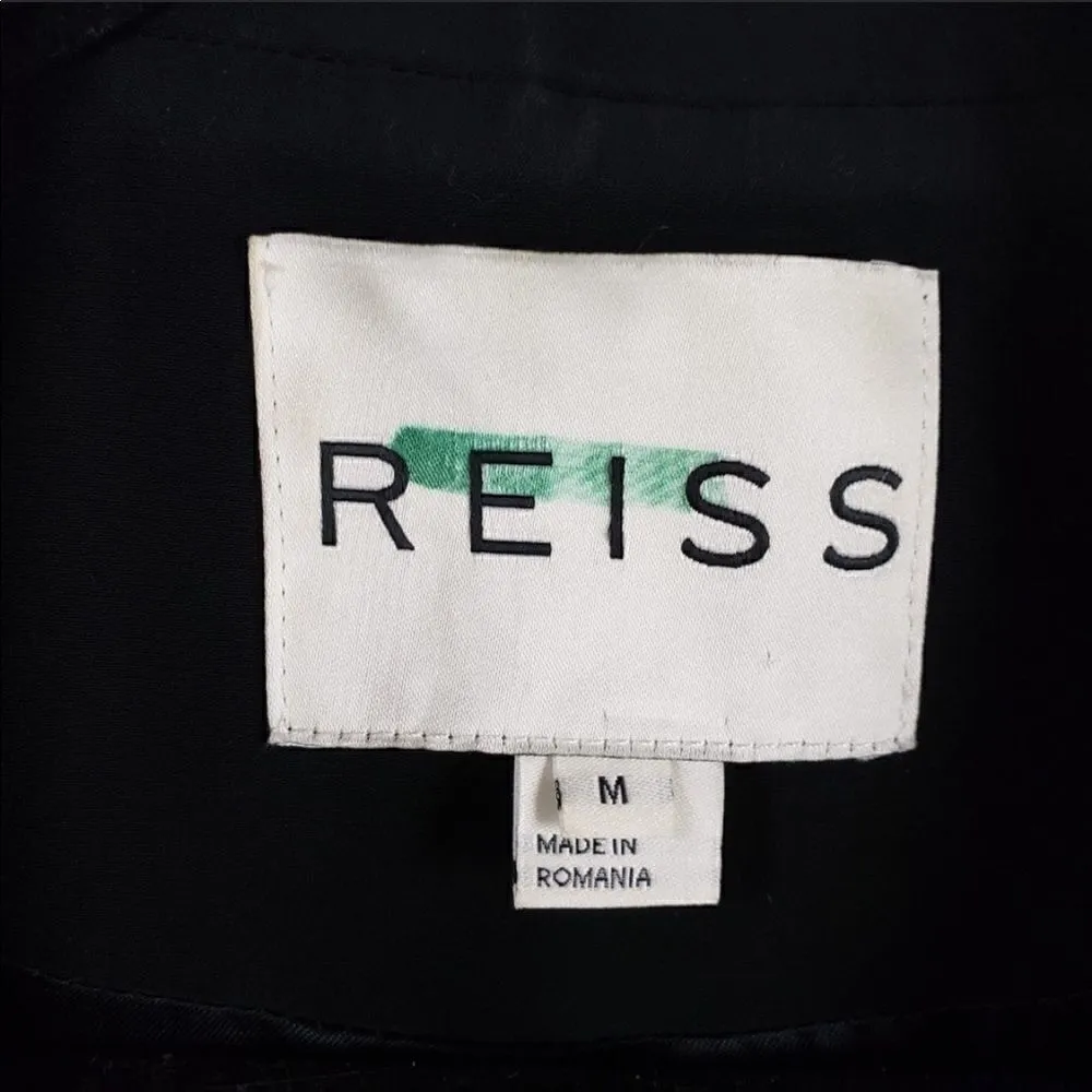 𝅺euc Reiss Lissy Bonded Soft Draped Blazer Jacket in Black Size medium - Image 6