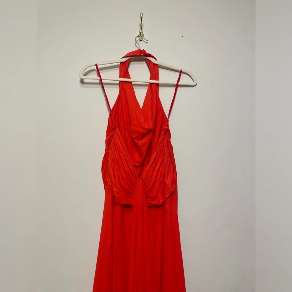 STAUD Julius Maxi Gathered Gown Red - Image 10
