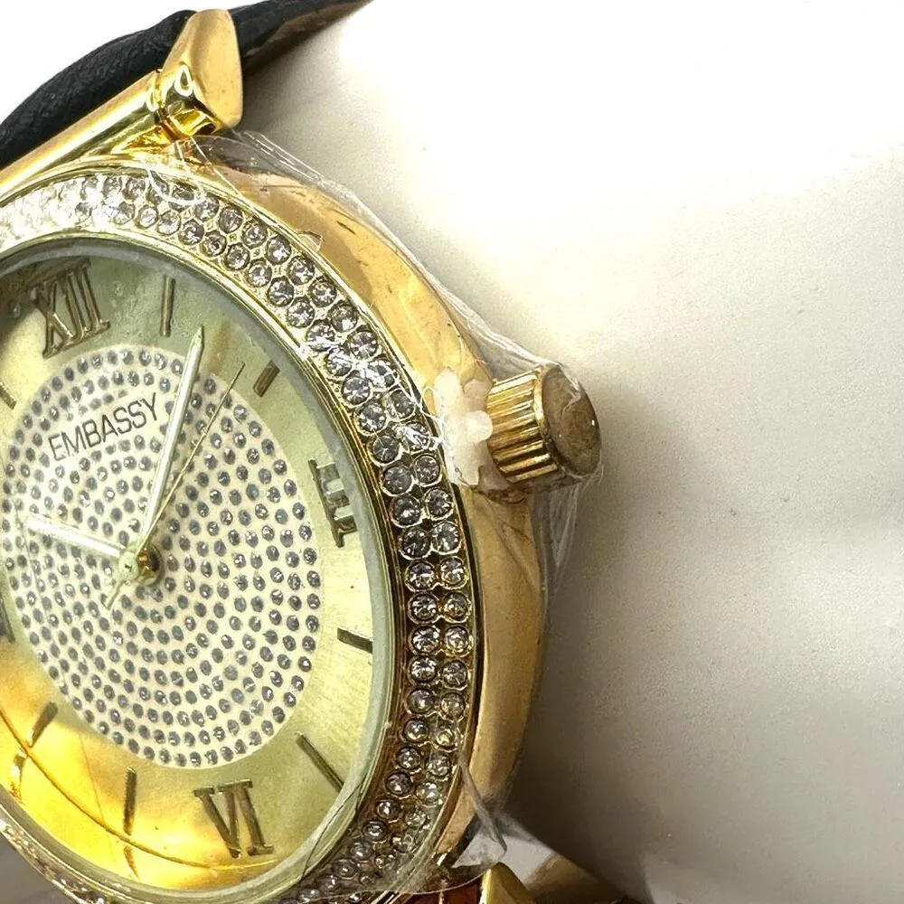Embassy gold tone rhinestone watch - Image 3