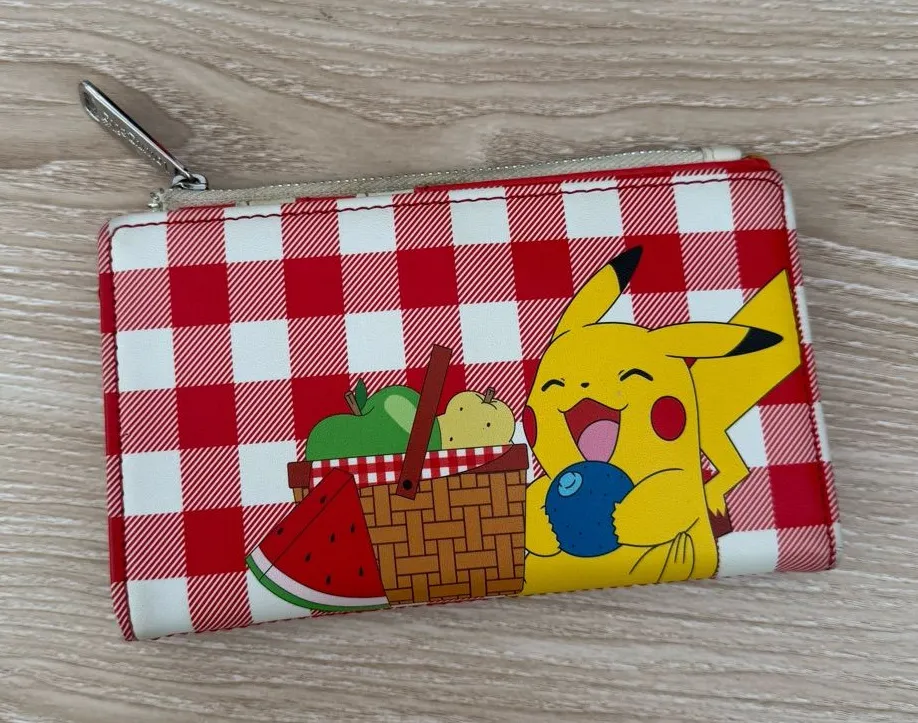 loungefly Pokémon zip wallet picnic fruit basket red plaid spring - Image 1