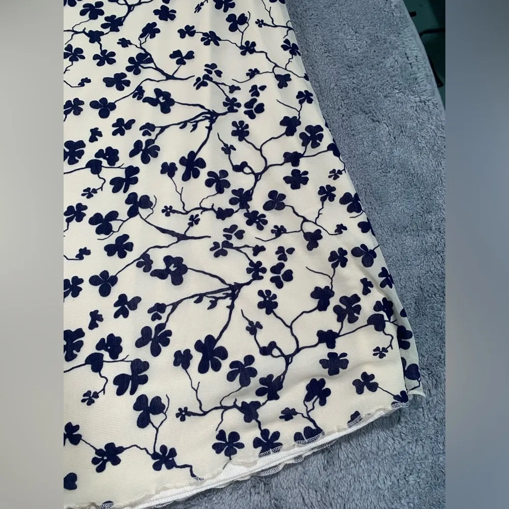 Motel rocks Latika skirt grunge floral flock cream XS - Image 5