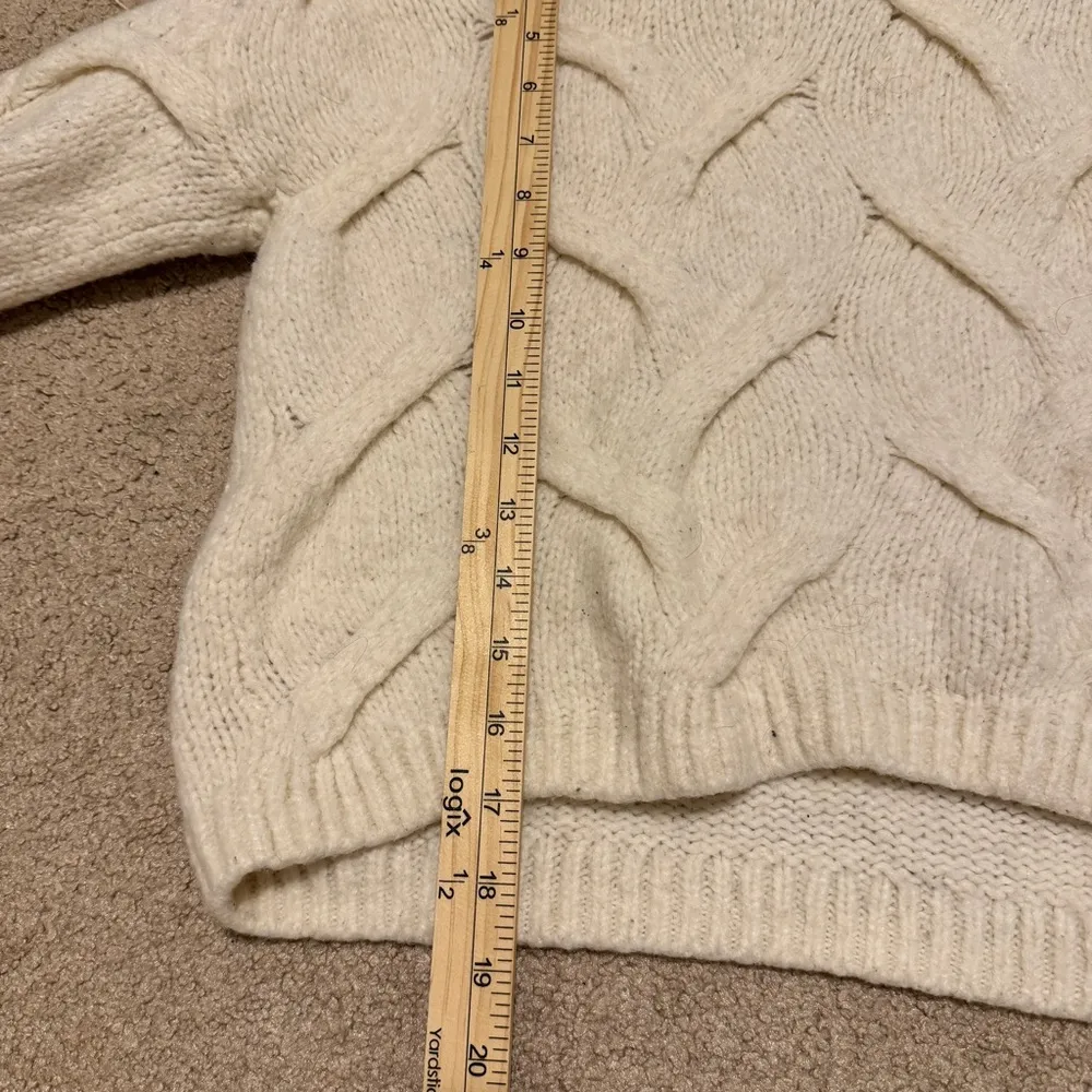 Madewell Somervell Modern Cable knit Turtleneck Sweater Size XS wool Oversized - Image 9
