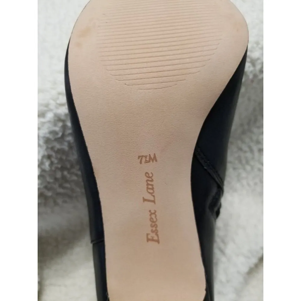 Essex Lane Womens Kami Black Ankle Boots w/Snake Embossed Print Bands Size 7.5 M - Image 6