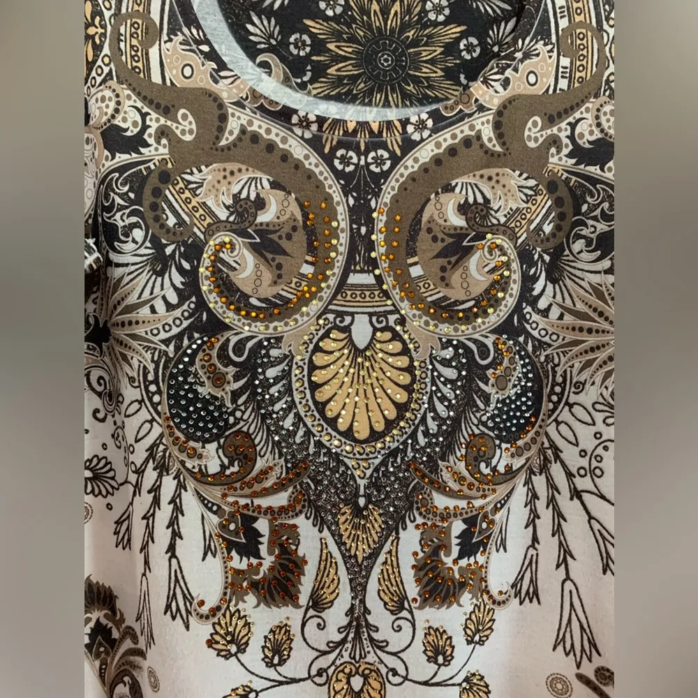 Beaded tank with side tie Tan Size XL - Image 2