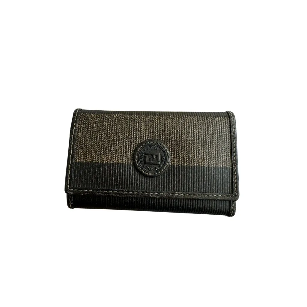 FENDI Womens Vintage Keyholder Striped Wallet - Image 3