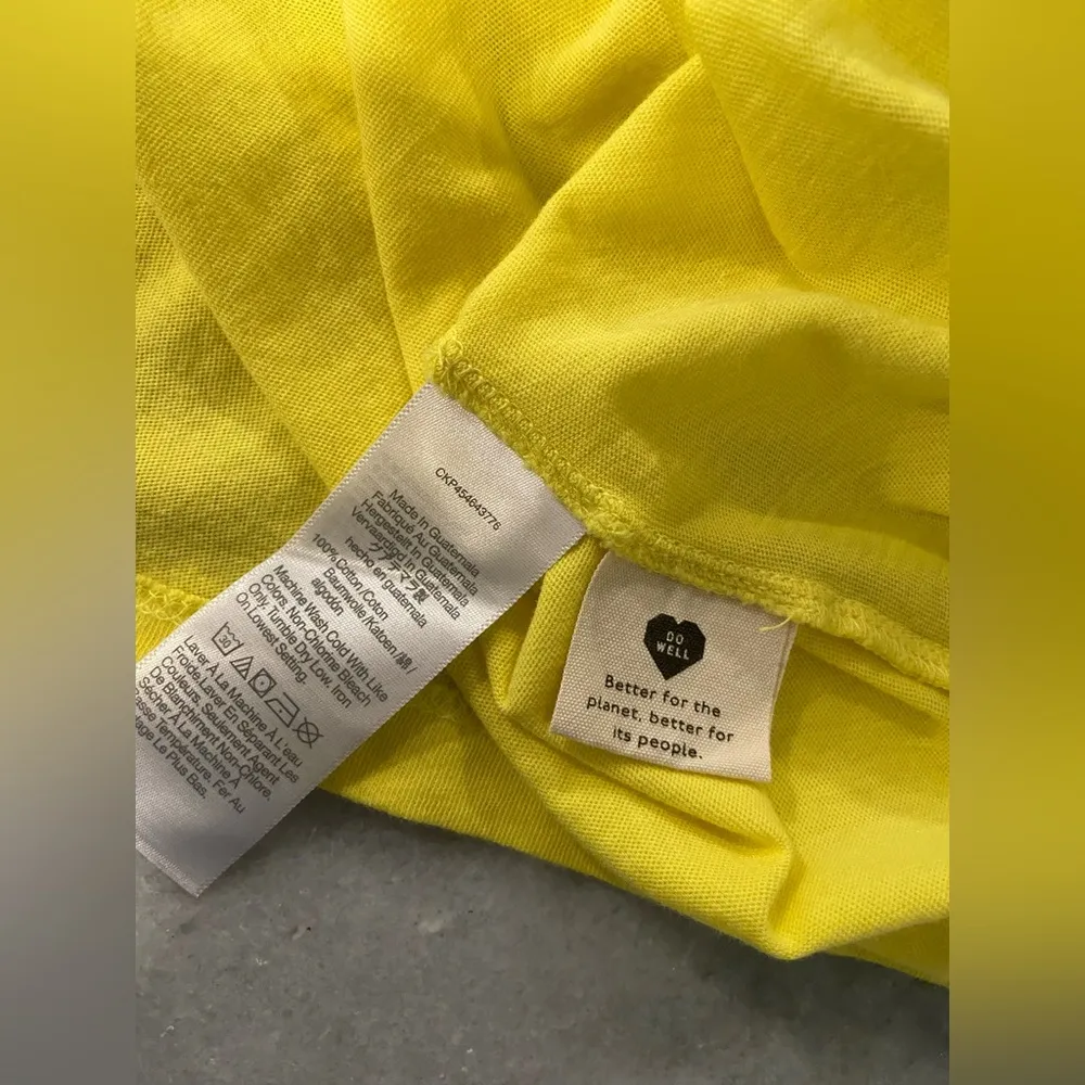 NWOT Madewell Size S Neon Yellow Short Sleeve Crew Split Hem Pocket Tee Shirt - Image 9