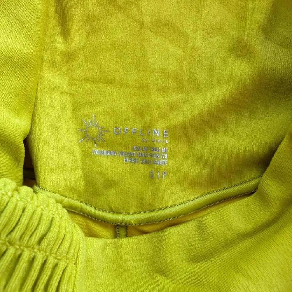 Aerie Offline Real Me Smocked High Rise Legging in Yellow/Green Size Small NWT - Image 6