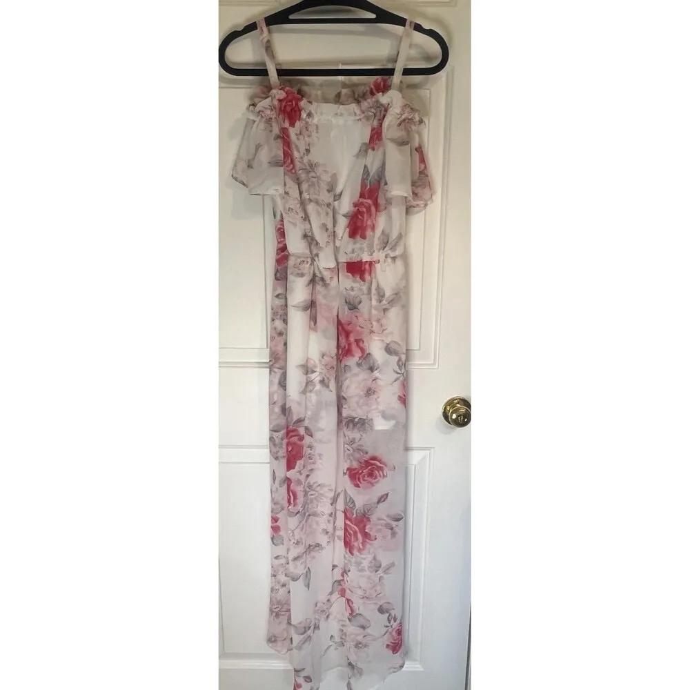 AS U Wish Floral Boho Maxi Dress/Romper Sz Medium - Image 4