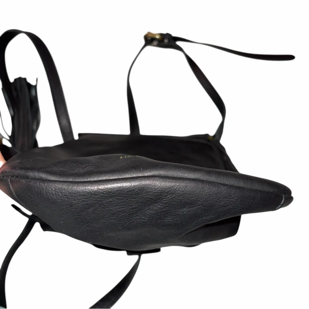 Lucky Brand Black Leather Jordan Mini Crossbody Purse Bag Saddle Bag - Image 7