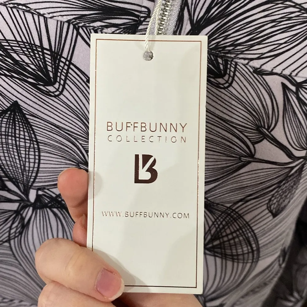 Buff Bunny core zip jacket hoodie floral sketch print in citrus lilac size XXXL - Image 13