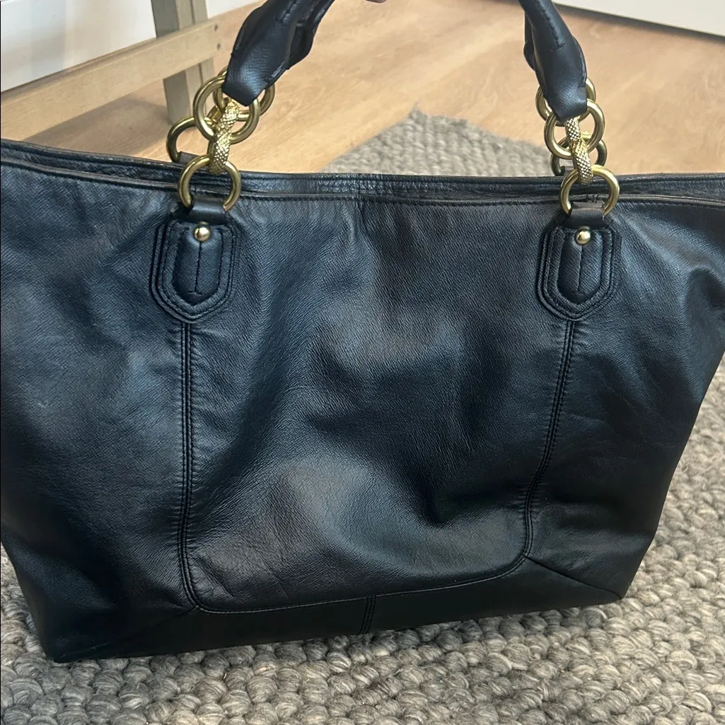 Coach Campbell Black Leather Satchel Bag G1320- F24845 - Image 9