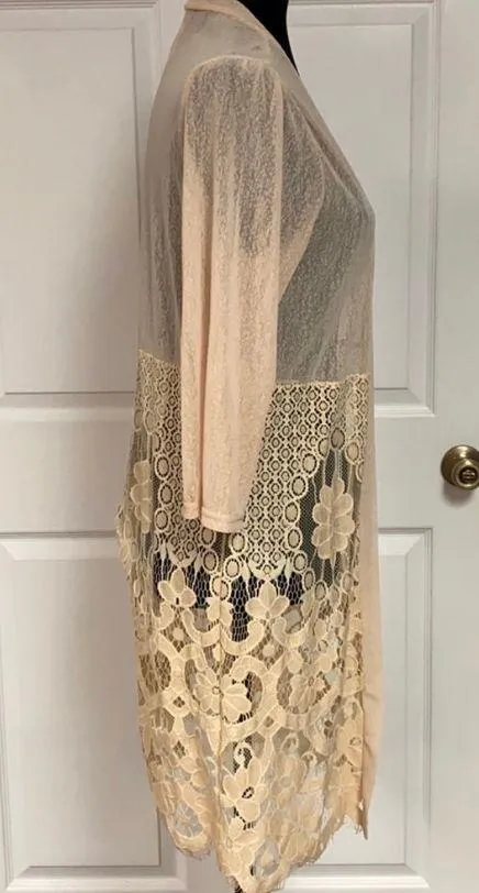 Forgotten Grace qtr sleeves cream sweater jacketM - Image 2