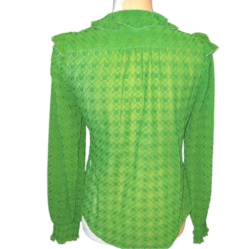 Maeve by Anthropologie! New beautiful eyelet lace green blouse! Gorgeous - Image 13