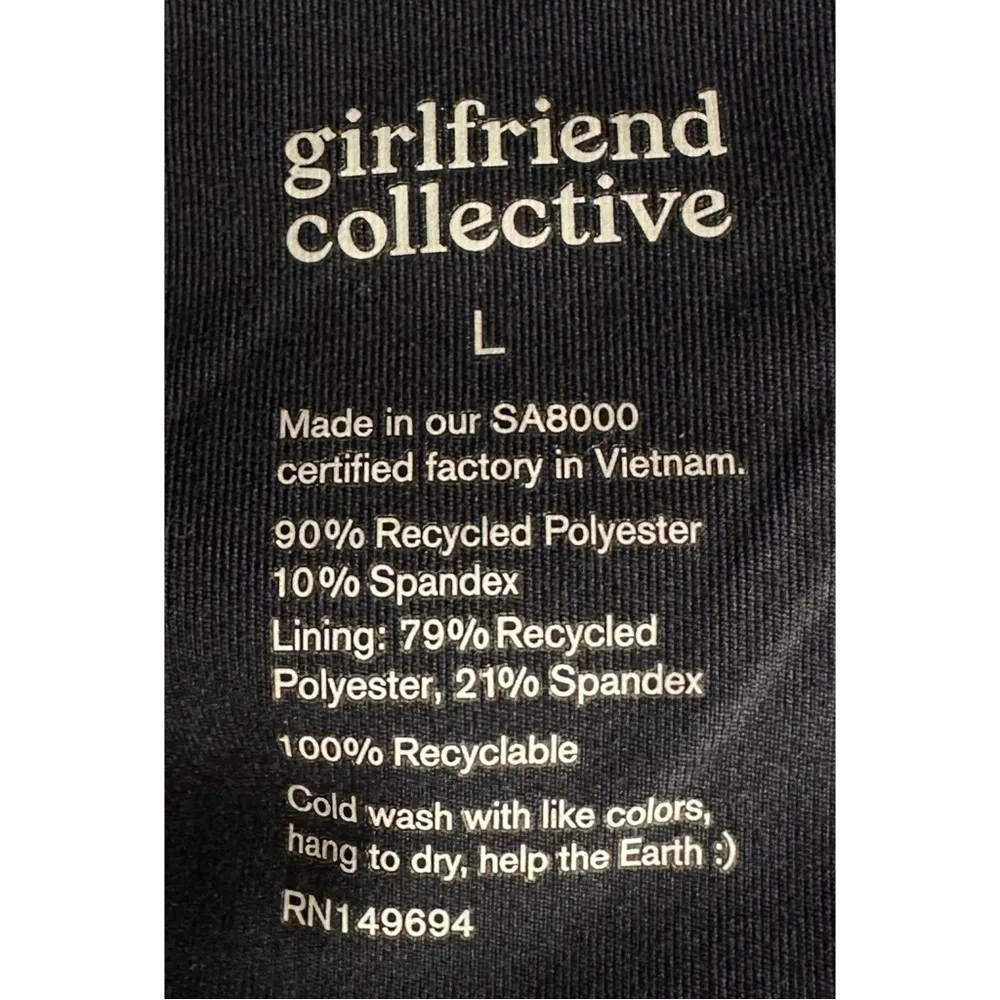 Girlfriend Collective UPF 50+ Naomi Workout Dress Unitard Black Large - Image 4