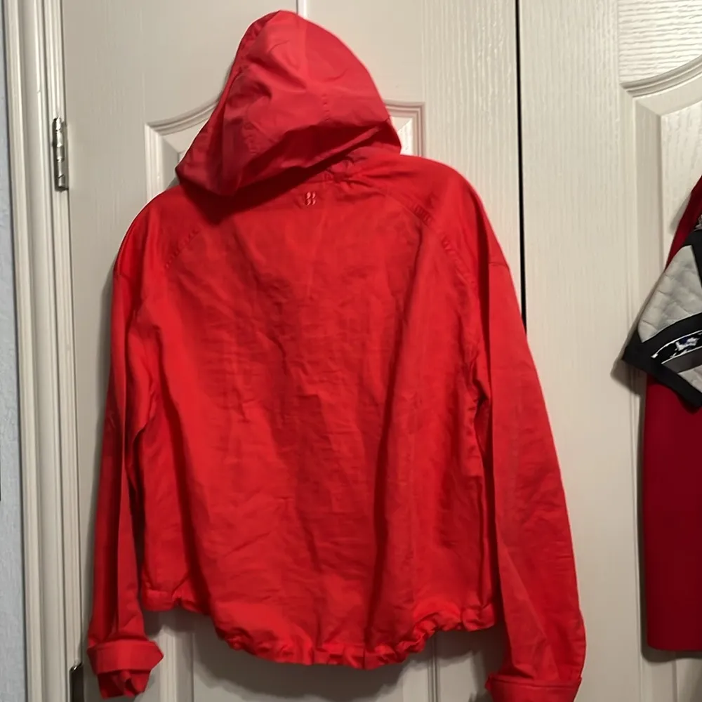 💙💖 Sweaty Betty Red Nomad Hooded Linen Blend Pullover - Image 3