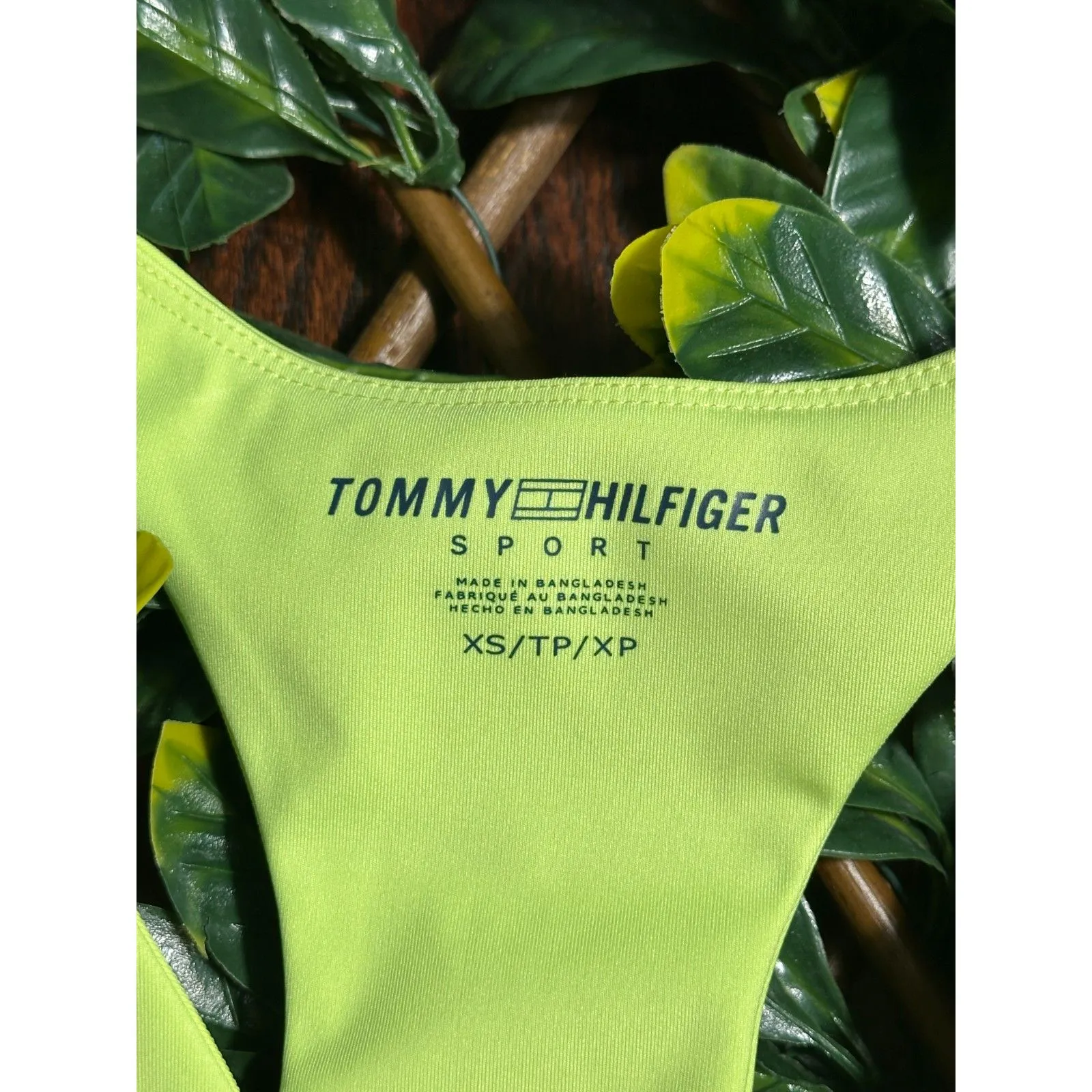 Tommy Hilfiger Sport Neon Green Sports Bra Size XS NWT - Image 3