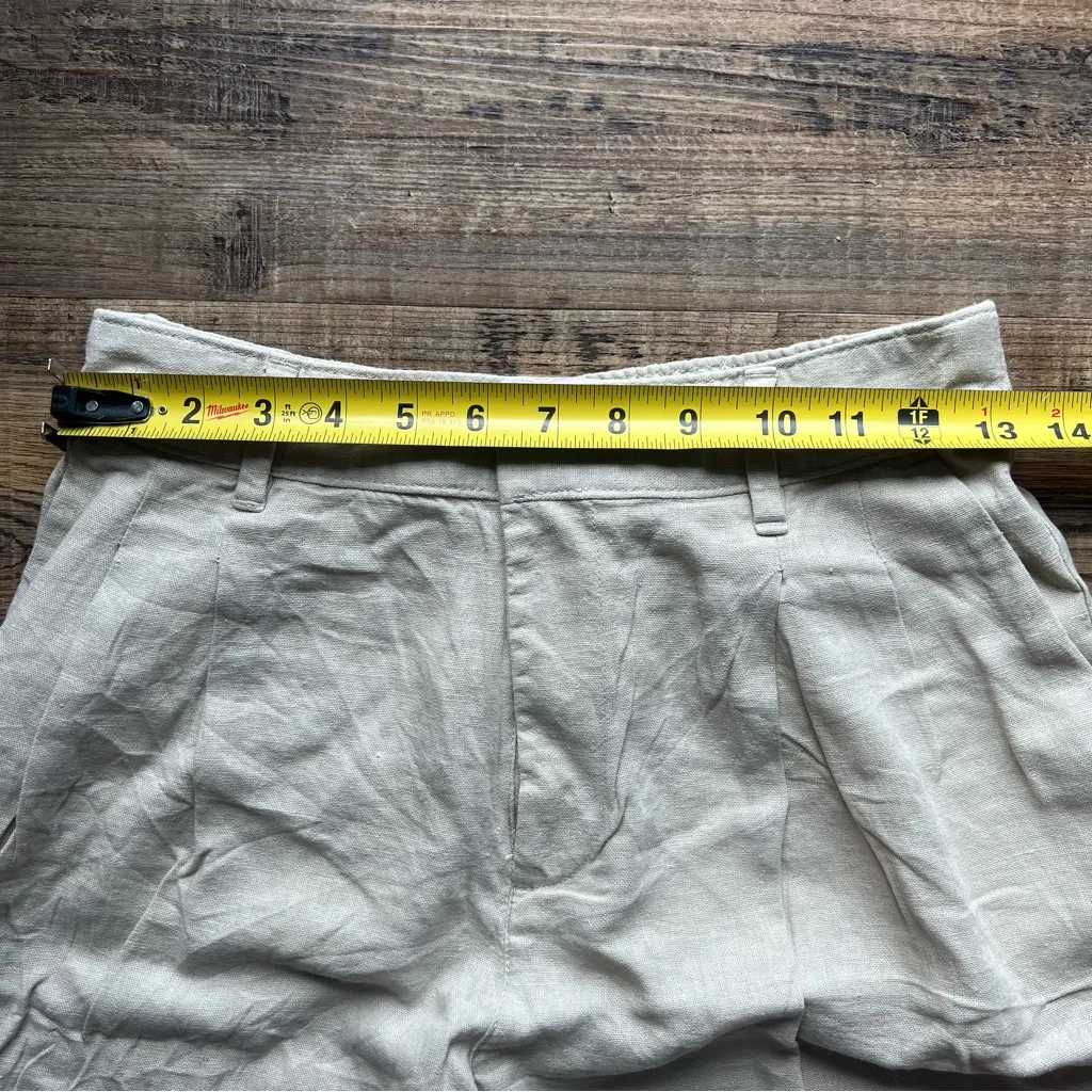 Gap Easy Trouser Pleated Pants Womens Size 4 Beige Linen Blend Summer Career - Image 2