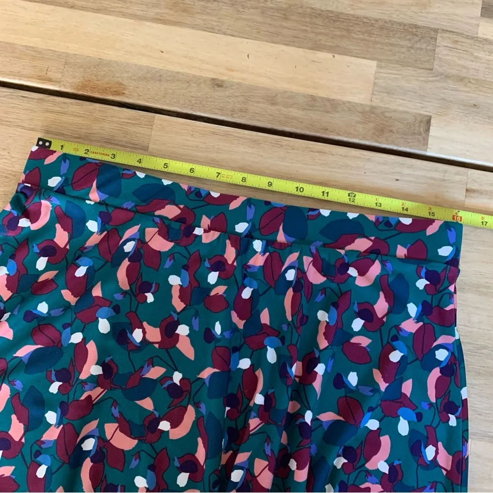 Leota Teal & Pink Floral Skirt L - Image 4