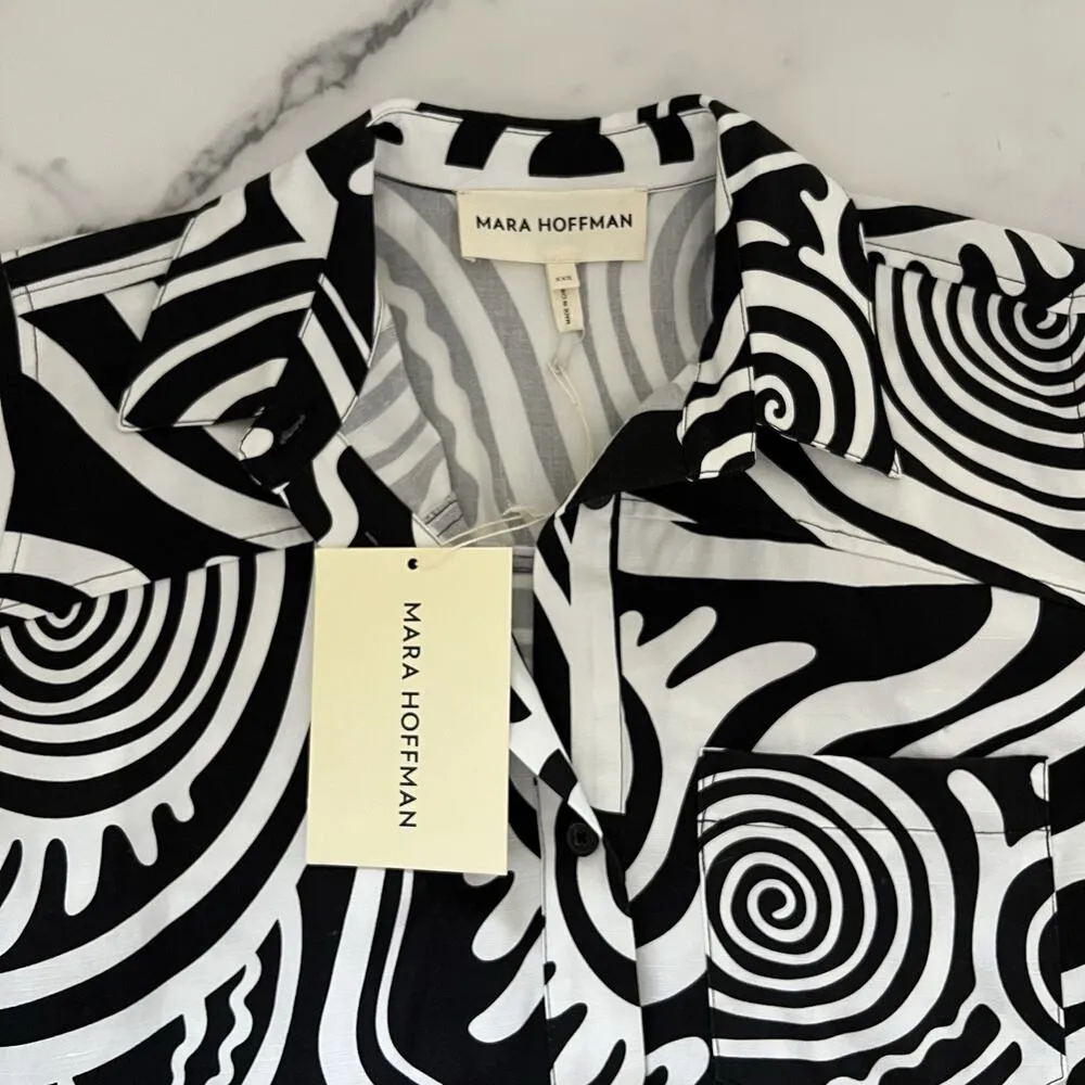 Mara Hoffman Abbie kaftan Shirt dress Sz XXS Linen Blend Cover Up Lagenlook - Image 3