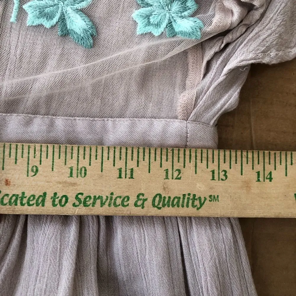 CLEOBELLA Embroidered Amery Boho‎ Indie Forest Fairy Maxi Dress in Lilac XS - Image 11