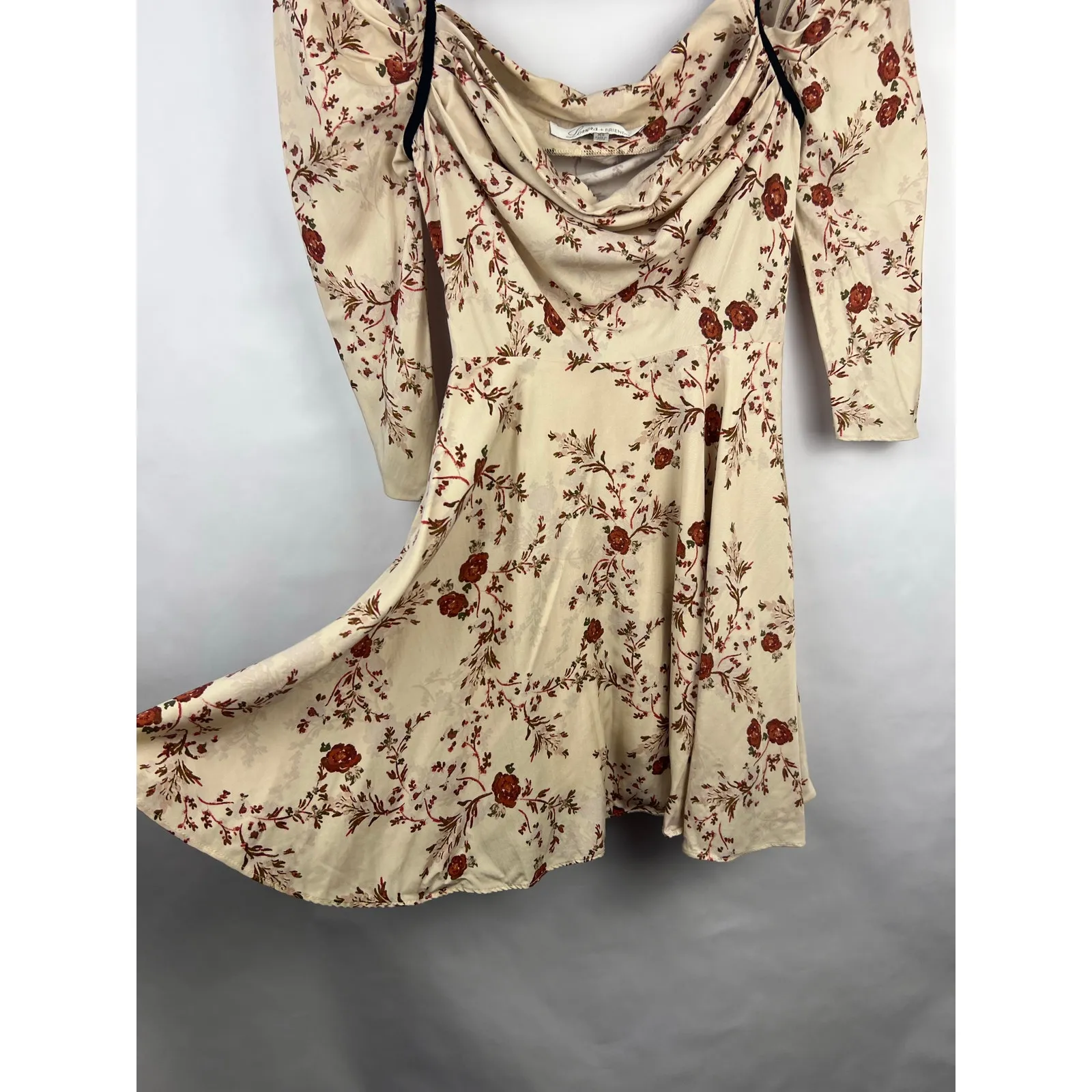 Lovers + Friends, Cindy Mini Floral Dress, Cream, Lyocell, Cottagecore Boho Fall - Image 11