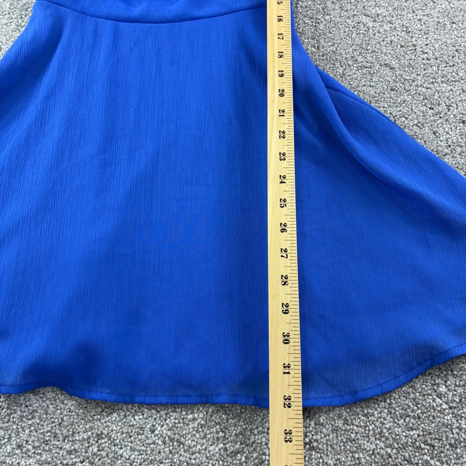 Lucy in the Sky Size M Blue Drape Neck Rear‎ Lace Up Mini Dress Party Formal - Image 4