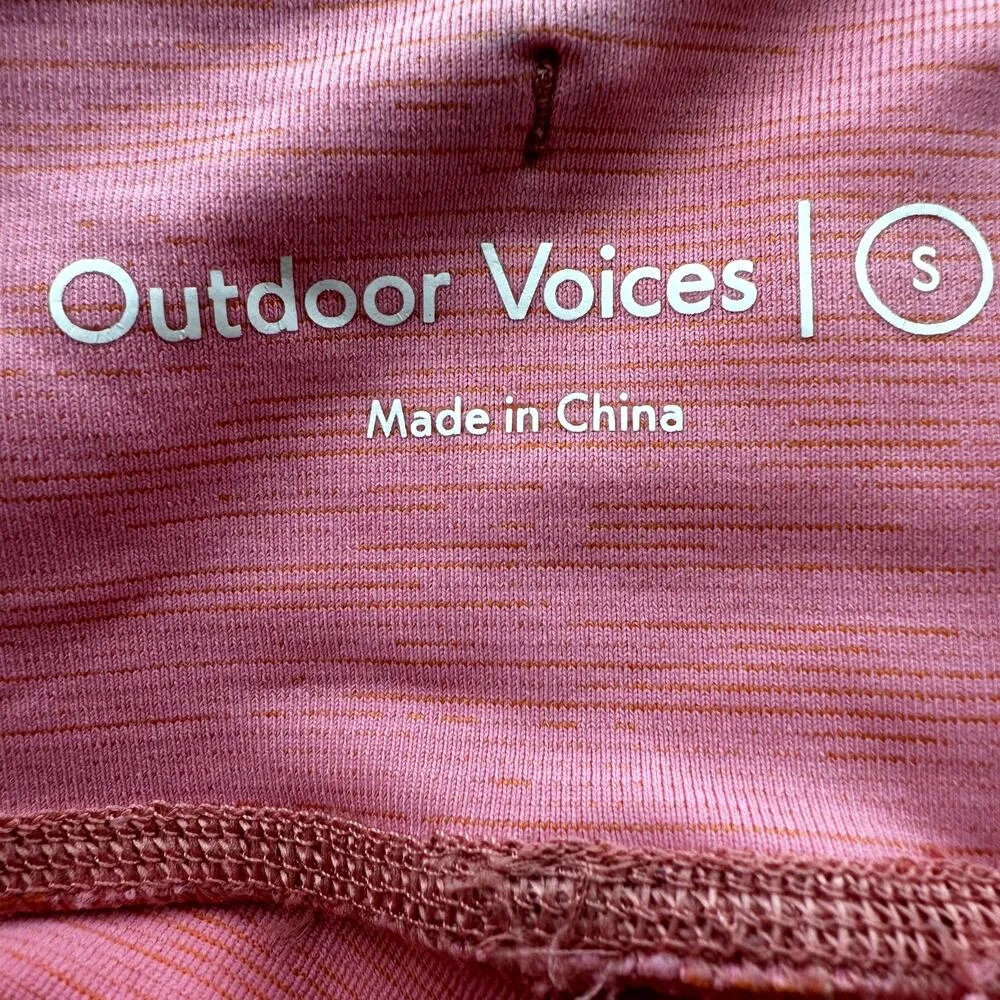 Outdoor Voices TechSweat Flex 7/8 Leggings Pull On Stretch Ankle Yoga Coral S - Image 3